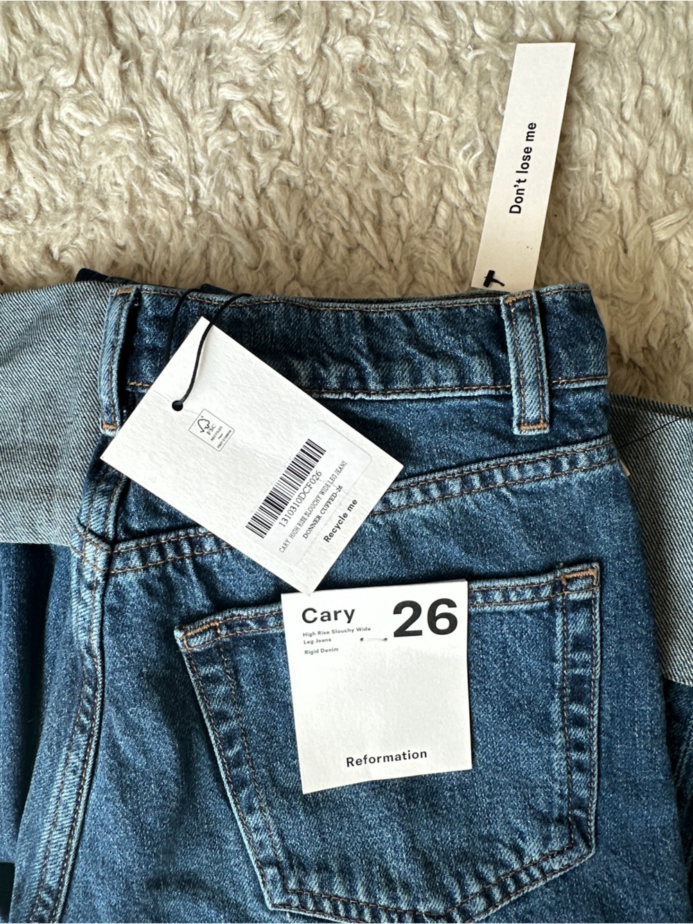 Reformation High Waisted, wide-leg jeans, Cary Wash, size 26